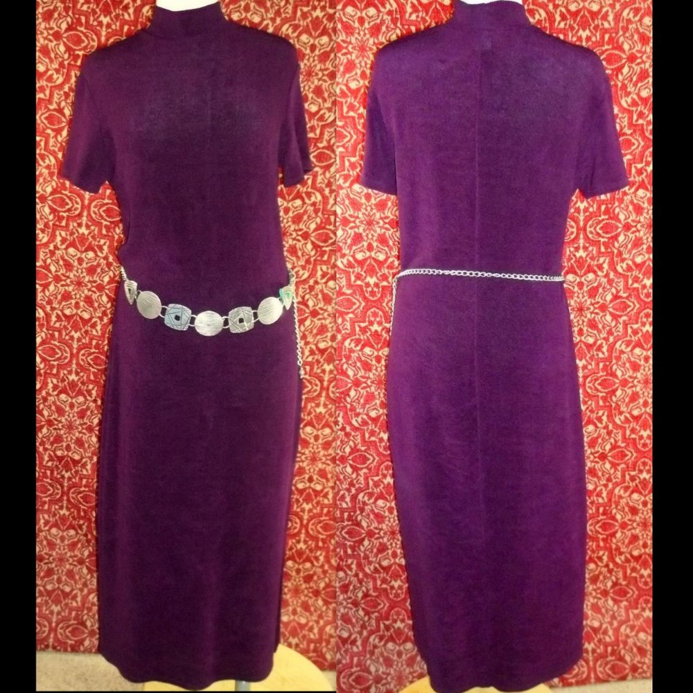 HELENE BLAKE Vintage 80s purple dress L⤵️📧